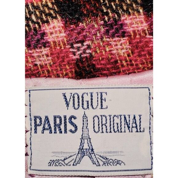 VINTAGE VOGUE PARIS ORGINAL HANDMADE PINK WOOL BLAZER SKIRT SUIT 2 PIECE SMALL S - Picture 6 of 8